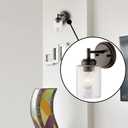 DYSMIO Wall Vanity Light - 1-Light Fixture with Crystal Clear Seeded Glass Shades - Modern Wall Sconce Lighting for Bathroom, Kitchen, Hallway, Home - with Mounting Hardware - Bronze