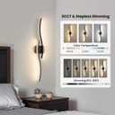 Black Battery Operated Wall Sconces: 39.3 Inch Rechargeable Sconce Set of Two with Remote Control/3 Colors/10-100% Dimming/Timer, Modern Wall Lighting for Bedroom Living Room Hallway Bathroom, 2 Pcs