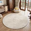 FMFUNCTEX 6ft Round Washable Beige Neutral Vintage Area Rug for Living Room