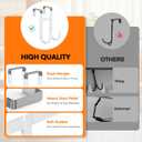FYY Over The Door Hooks - 2 Pack Heavy Duty Dual-Hook Organizer Hanger with Non-Slip Rubber for Towels, Clothes, Hats & Bags Use in Bathroom, Bedroom, Kitchen - Fits Interior Doors Up to 1 3/8" White