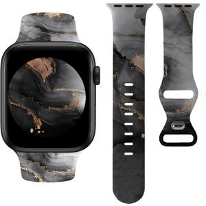 Sport Bands Compatible with Apple Watch Band 38mm 40mm 41mm 42mm 44mm 45mm 46mm 49mm, Luxruy Marble Pattern Soft Silicone Strap Replacement for iWatch Series 10/9/8/7/6/5/4/3/2/1/Ultra Womnen Men