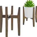 Rnined Plant Stand Indoor, Bamboo Plant Shelf, Adjustable Corner Plants Flower Holders Single Floor Plant Stand, Fits 8 to 12 Inches Pots,(Pot & Plant Not Included)(walnut)