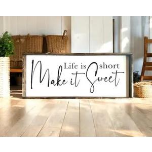 And So Together They Built A Life They Loved Wall Decor 32"X12" Inspirational Family Quote Sign for Bedroom Master Bedroom Above Bed Couple Large Wood Framed Art Wall Hanging (Wood)