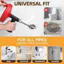 Drain Auger 33 ft, Plumbing Snake Hair Clog Remover Drain Snake Flexible Grabber Heavy Duty Sink Cleaner Tools for Shower Bathtub Bathroom Kitchen Pipe, Red