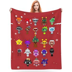 FINENESS SINCE 1988 Christmas Squad Blanket for Boys Gamer Cartoon Throw Blanket for Boys Birthday Gift Home Fleece Throw Blankets for Couch Bed Sofa Gamer Blanket 60''x50''