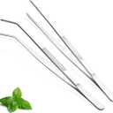 Berglander Kitchen Tweezers Tongs 2pcs, 12" Extra-Long Stainless Steel Metal Heavy Duty Cooking Tweezers for Chef, Serving Food, Grill, Culinary, Pasta, Salad, BBQ