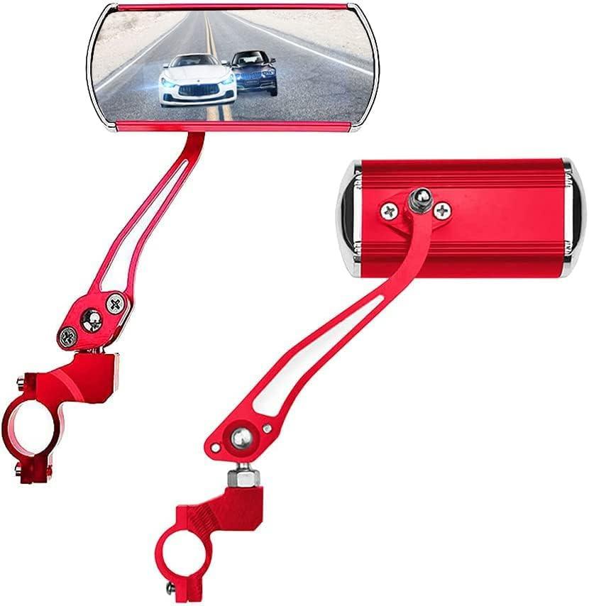 Bike Mirrors Handlebar Rearview Mirror, Bicycle Mirrors for Handlebars 2 pack, Bike Mirrors for Handlebar for Electric Bike, Mountain Bike, and Fixed Gear Bike (Red)