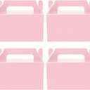 Oletx 12Pcs Pink Gable Gift Boxes, Party Favor Treat Box, Goodie Box, Cookie Candy Box for Princess Birthday Party, Baby Girl Shower, Classroom Activity and Any Fun Occation Decoration Supplies.