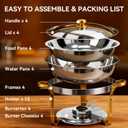 4-Pack Chafing Dish for Buffet Set, 6QT Round 304 Stainless Steel Buffet Food Warmers – Complete Set with Full Accessories for Catering, Wedding Events, Parties & Dinners