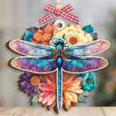 3 x Dragonfly Christmas Ornament 2025 - Dragonfly Gifts for Women Men, Gifts for Insect Lovers, Dragon Fly Lovers, Dragon Fly Themed Gift, Dragonflies Memorial Wooden Ornaments for Tree Decorations