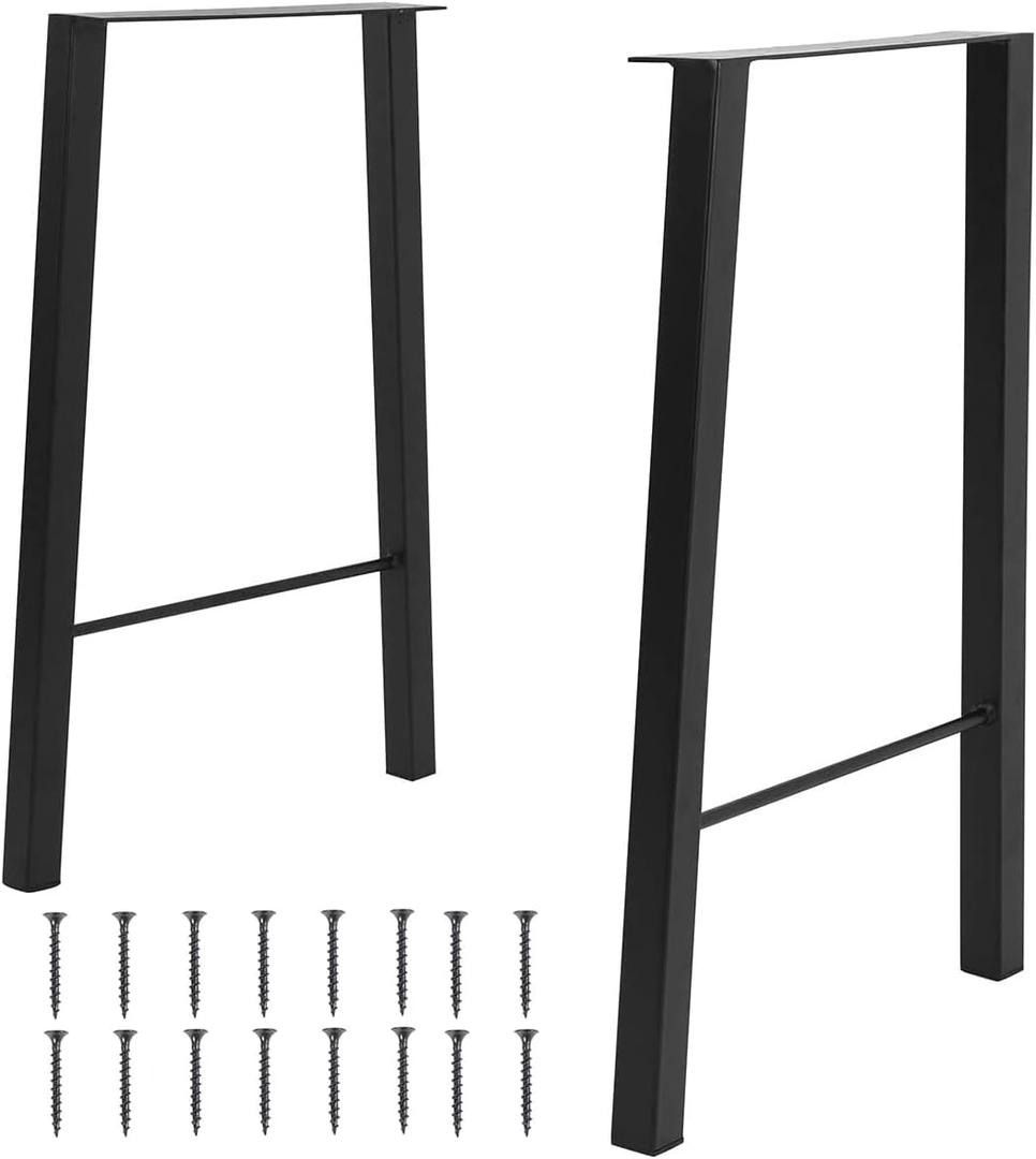 TC-HOMENY 30 inches Dining Table Legs Set of 2 Metal Legs Bench Legs Industry Coffee Table Desk