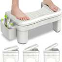 Toilet Stool Squat Adult, Height Adjustable Poop Stool for Bathroom with Storage Box, Portable Non-Slip Potty Step Stool for Adults, Improve Squatting Posture - Bowel Health & Relieves Constipation (White)