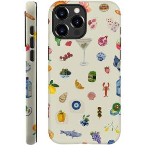 Generic Case Compatible with iPhone 14 Pro - Hybrid Durable Shockproof Phone Cover, Cases for Woman Girl - Lemon Fruit Flower Fish Aesthetic