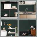 2 x Abyssaly Green Floral Peel and Stick Wallpaper, Dark Green Embossed Textured Wallpaper for Bathroom, Self Adhesive Removable Friendly Cabinets Contact Paper 17.7in X 118in