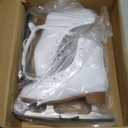 AhmyLion Figure Ice Skates for Beginners - White Comfortable Leather Ice Skates for Women, Men, Boys & Girls (Size Up 1 Size) (White, Womens Size-6.5/ Mens Size 5)