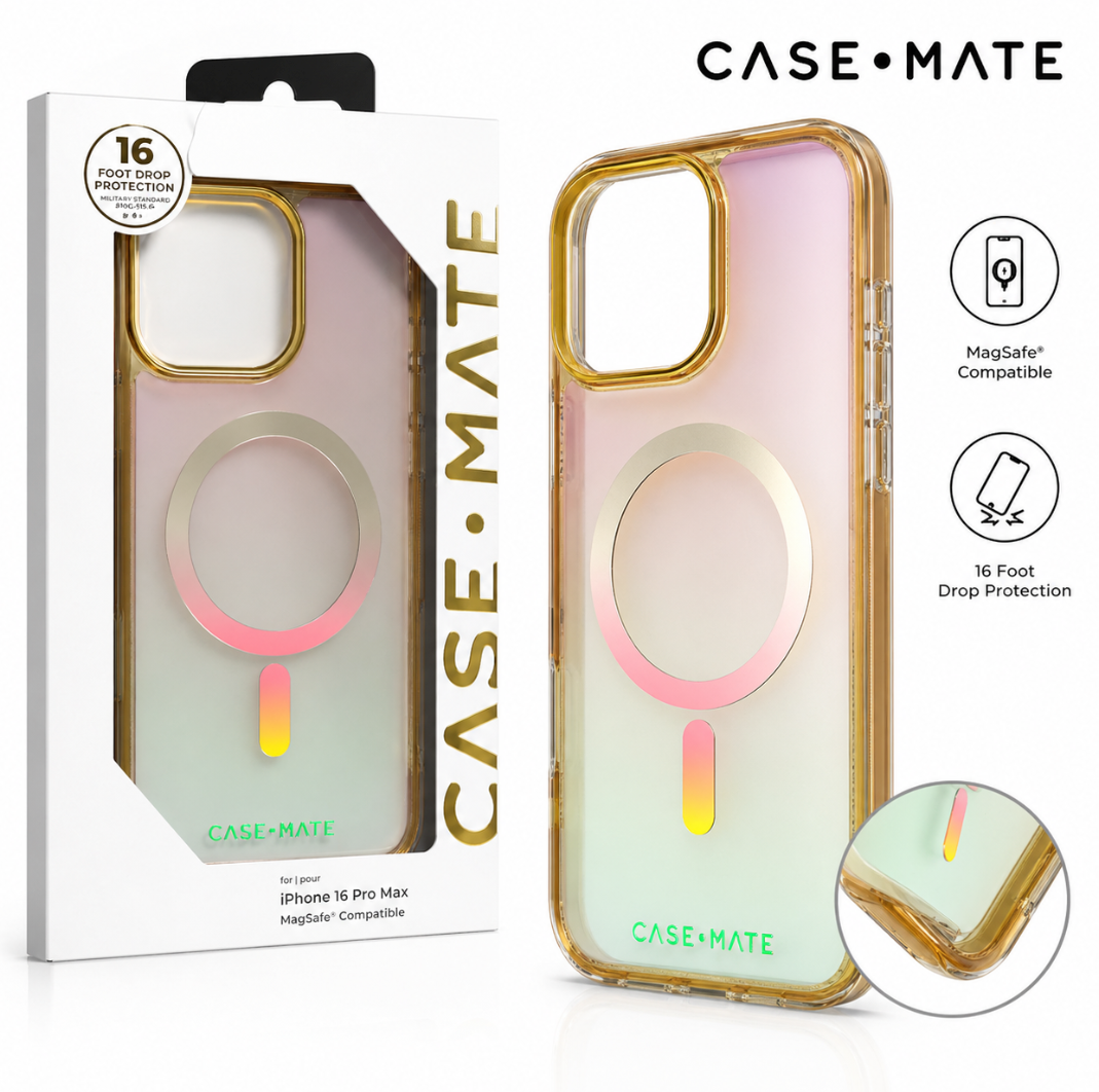 Case-Mate Soap Bubble iPhone 16 Pro Max Case [Compatible with MagSafe] - Stylish Phone Case with 12ft Drop Protection - Premium Magnetic Cover for iPhone 16 Pro Max - Iridescent Wavy