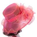 Lawliet Womens Dressy Wide Brim Church Wedding Occasion Sun Hat A613(Pink)