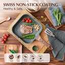 SENSARTE Nonstick Grill Pan for Stove Tops, Versatile Griddle with Pour Spouts, Square Big Cooking Surface, Durable Skillet Indoor & Outdoor Grilling. PFOA Free, 9.5 Inch (Gray Granite)