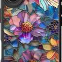 DEENAKIN for iPhone 16 Case Cute,Aesthetic Floral Hard Shell Cover | Compatible with Magsafe,Trendy Unique Cool Retro Western Coquette Protective Slim Phone Cover for Women Girls