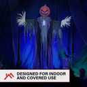 Haunted Hill Farm 6.7-Ft. Pumpkin Scarecrow Animatronic Battery Operated, Large