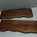 Solid Wood Live Edge Floating Shelves Set of 2 24" Rustic Wall Shelf with Hidden Bracket System, Wall Mounted Shelves for Bathroom, Kitchen, Living Room, Bedroom (Classic Walnut)