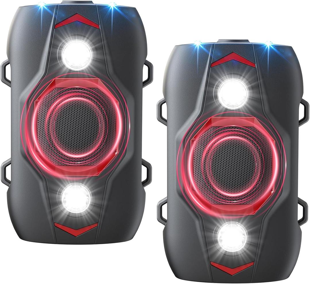 Rodent Repellent for Car Engines - Ultrasonic Mouse Repellent Under Hood, Upgraded 4 LED Strobe Lights, Plug-in & Battery Powered, Keep Rodents Out of Car, RV, Garage, Room, Indoor, Outdoor, Pack of 2