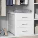 BOLUO Closet Drawers White Fabric 3 Drawer Small Dresser for Closet Organizers and Storage Bedroom Dorm Modern