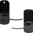 Yale Assure Lever Entry Door Handle with Keypad, Black Suede Smart Door Lock with Handle, Back-Up Key, and Z-Wave, YRL226-ZW2-BSP