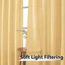 Tollpiz Short Linen Curtain Bedroom Rod Pocket Semi Sheer Curtains Burlap Light Filtering Thick Linen Drape for Living Room, 38 x 54 inches Long, Beige, Set of 2 Panels