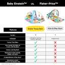 Baby Einstein 4-in-1 Kickin' Tunes Music and Language Play Gym and Piano Tummy Time Activity Mat