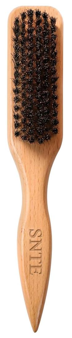 100% Boar Bristle Slick-Back Brush | Natural Wooden Styling Tool to Restore Shine & Frizz Control, Smooth Flyaways | Teasing to Add Volume | Perfect for Sleek Ponytails, Buns & Men's Beard Grooming