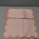 Scalloped Edge Table Runner 70 Inches Preppy Embroidery Edge Table Runner Cute Neutral Rustic Dining Decor for Kitchen (Dark Pink,Light Pink)