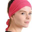 CHARM Womens Pirate Headband Headwrap - Turban Head Scarf, Pirate Bandana for Men, Festival Accessories, Boho Hair Band, Unisex Halloween Bandana (Pink)