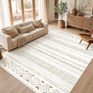 Cotiled Boho 7x10 Area Rug for Living Room: Large Moroccan Washable Rug