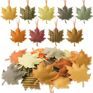 Tudomro 27 Pcs Thanksgiving Tree Decoration Fall Autumn Leaves Tree Ornaments Thanksgiving Decor 3D Felt Leaves Pumpkin Autumn Hanging Ornaments for Home Decor Party Favors(Maple Leaf Style)