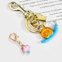 2 x 2Pcs Bag Charms for Handbags-Purse Charm for Women- Keychain Charms for Purses Accessory Birthday Christmas Valentine Gifts