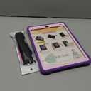 VOFUOE for iPad 6th/5th Generation Case with Screen Protector for iPad 9.7 Case 2018 2017 Butterfly Stand Strap Dolls Pencil Holder Kids Girls Hard Cover for iPad Pro for iPad Air 2th 9.7''-Purple, New With Broken Glass