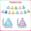 Princess Birthday Banner, Pre-Strung Glitter Happy Birthday Garland Bunting for Girls Coquette Princess Party Supplies Baby Shower Decorations