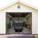 Magnetic Garage Door Net Screen Kit 8x8 FT - Heavy-Duty Fiberglass Mesh with Magnetic Closure for 1 Car Garage 8x8ft, Blocks Bugs & Enhances Privacy - Perfect for Workshop Gym or Patio Use (Black)