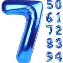 Navy Blue 7 Balloon Number, 40 Inch Nmber Balloons, Blue Party Decorations for 7th Birthday