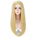 RightOn 22 Inches Yellow Wig Long Straight Wigs Golden Yellow Straight Wig for Women Daily Party or Cosplay with Hairnet