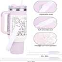 Metal Cup Holder with Strap for Stanley Cup 40 oz, Water Bottle Carrier Bag for Stanley Cup AccessoriesSports Water Bottle Accessories(White)