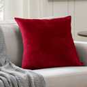 EVOLIVE Soft Micromink, Faux Fur, Faux Velvet Euro Sham Cover Pillowcase Replacement with Zipper Closure (26"x26" Euro Sham)