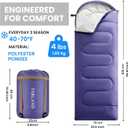 FARLAND Sleeping Bags for Adults Teens Kids with Compression Sack Portable and Lightweight for 3-4 Season Camping, Hiking,Waterproof, Backpacking and Outdoors
