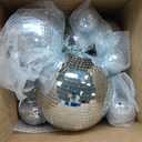 Libima 12 Pack Bulk Large Disco Ball Decorations, Silver Mirror Hanging Disco Balls Ornaments for Christmas Tree, Mothers Day, 70s 80s Party, Wedding, Prom, DIY Decor(12'', 8'', 6'', 4'')