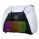 MoKo RGB Backlight Keyboard for PS5 Controller, Bluetooth Wireless Mini Gamepad Chatpad for PlayStation 5 with Upgraded Built-in Speaker & 3.5mm Audio Jack for PS5 Controller Accessories (Multi Colors)