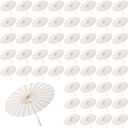 White Paper Umbrellas, 23.6 Inch Paper Parasol Umbrellas Chinese Japanese Style DIY Umbrellas Decorative Vintage Decor for Wedding Props