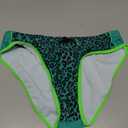 Men's Swim Briefs Low Rise Adjustable Drawstring Sexy Bikini Swimsuit Leopard Print Swim Trunks Underwear (3X-Large, Green)