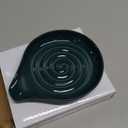 LAUCHUH Spoon Rest for Stove Top, 5 inch Ceramic Cooking Spoon Holder for Kitchen Countertop, Heat-Resistant Large Utensil Rest for Mother's Day, Spatula, Ladle or Tongs, Green