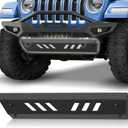 Front Bumper Skid Plate for Wrangler JL/JLU 2018-2025, Gladiator JT 2020-2025, Heavy-Duty Carbon Steel with E-Coating & Powder-Coated Finish